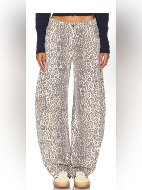 Lioness Leopard Print Baggy Jeans